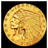 1914-d Gold Indian Quarter Eagle $2 1/2 ms65+ SEGS