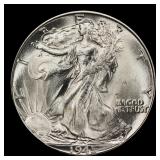 1945-d Walking Liberty Half Dollar 50c Grades ms66