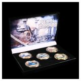 5 Coin Pearl Harbor Gold Plated Round Collection