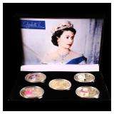 5 Coin Queen Elizabeth II Gold Plated Round Collec