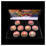 9 Coin Pokemon Gold Plated Round Collection