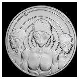 Space Alien "I Believe"  - 1 oz Silver Round Round