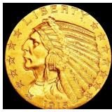 1915-p Gold Indian Half Eagle $5 ms64 USCG