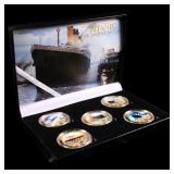5 Coin Titanic Remembrance Gold Plated Round Colle
