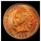 1908 Indian Cent Near Top Pop! 1c ms67 rd SEGS