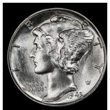 1943-p Mercury Dime Near Top Pop! 10c ms67+ fsb SE