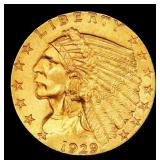 1929-p Gold Indian Quarter Eagle Near Top Pop! $2