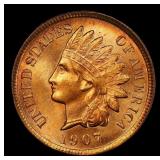 1907 Indian Cent . 1c ms65+ rd SEGS