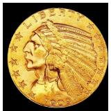 1909-d Gold Indian Half Eagle $5 ms64+ USCG