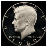 1980-s Proof Kennedy Half Dollar 50c pr70 dcam SEG