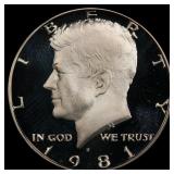 1981-s Ty 1 Proof Kennedy Half Dollar 50c pr70 dca