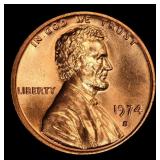 1974-s Lincoln Cent Near Top Pop 1c ms67 rd SEGS