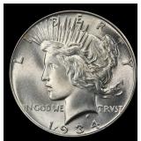 1934-p Peace Dollar Near Top Pop $1 ms66 SEGS