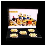 5 Coin Minions Gold Plated Round Collection
