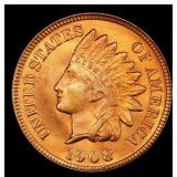 1908 Indian Cent Near Top Pop! 1c ms66+ rd SEGS