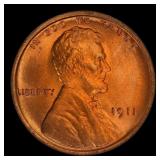 1911-p Lincoln Cent Near Top Pop! 1c ms67+ rd SEGS