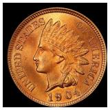 1904 Indian Cent . 1c Grades ms66 rb