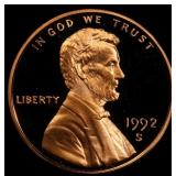 1992-s Proof Lincoln Cent 1c pr70 rd dcam SEGS