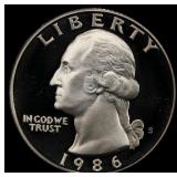 1986-s Proof Washington Quarter 25c pr70 dcam SEGS