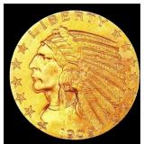 1909-p Gold Indian Half Eagle $5 ms65 USCG