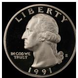 1991-s Proof Washington Quarter 25c pr70 dcam SEGS