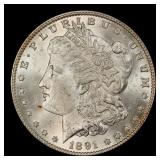 1891-p Morgan Dollar $1 Grades ms62