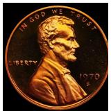 1970-s Lg Date Proof Lincoln Cent 1c pr69 rd dcam
