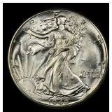 1940-p Walking Liberty Half Dollar 50c Grades ms66