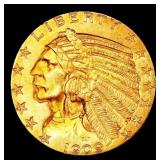 1909-s Gold Indian Half Eagle $5 ms63+ USCG