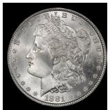 1881-p Morgan Dollar $1 Grades ms65+