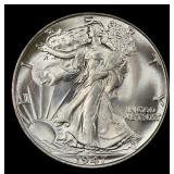 1947-p Walking Liberty Half Dollar Near Top Pop 50