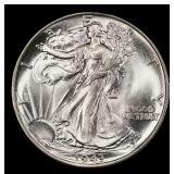 1943-p Walking Liberty Half Dollar Near Top Pop 50