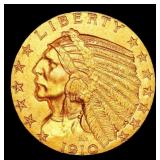 1910-p Gold Indian Half Eagle Near Top Pop! $5 ms6