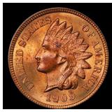 1909 Indian Cent . 1c Grades ms65 rb