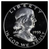 1955 Proof Franklin Half Dollar TOP POP! 50c pr69