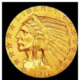 1911-s Gold Indian Half Eagle $5 ms63+ USCG