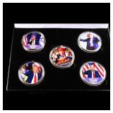 5 Coin Gold Plated President Trump MAGA Colorized