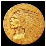 1910-s Gold Indian Half Eagle $5 ms64 USCG