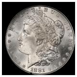 1881-p Morgan Dollar $1 Grades ms63