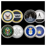 4 OZ .999 Fine Silver Set US Armed Forces Colorize