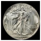 1947-p Walking Liberty Half Dollar Near Top Pop 50