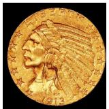 1913-s Gold Indian Half Eagle $5 ms62+ USCG