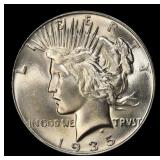 1935-p Peace Dollar Near Top Pop $1 ms66 SEGS