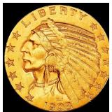 1908-d Gold Indian Half Eagle $5 ms65 USCG