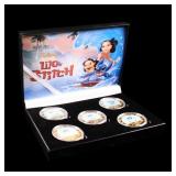 5 Coin Lilo and Stitch Gold Plated Round Collectio