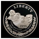 1991-S Mount Rushmore Proof Modern Commem Dollar $