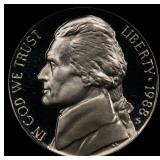 1988-s Proof Jefferson Nickel 5c pr70 dcam SEGS