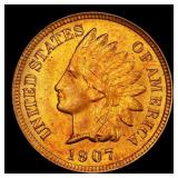 1907 Indian Cent . 1c Grades ms64 rd