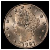 1897 Liberty Nickel 5c ms65+ SEGS