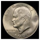 1972-p Ty 3 Eisenhower Dollar Near Top Pop $1 ms65